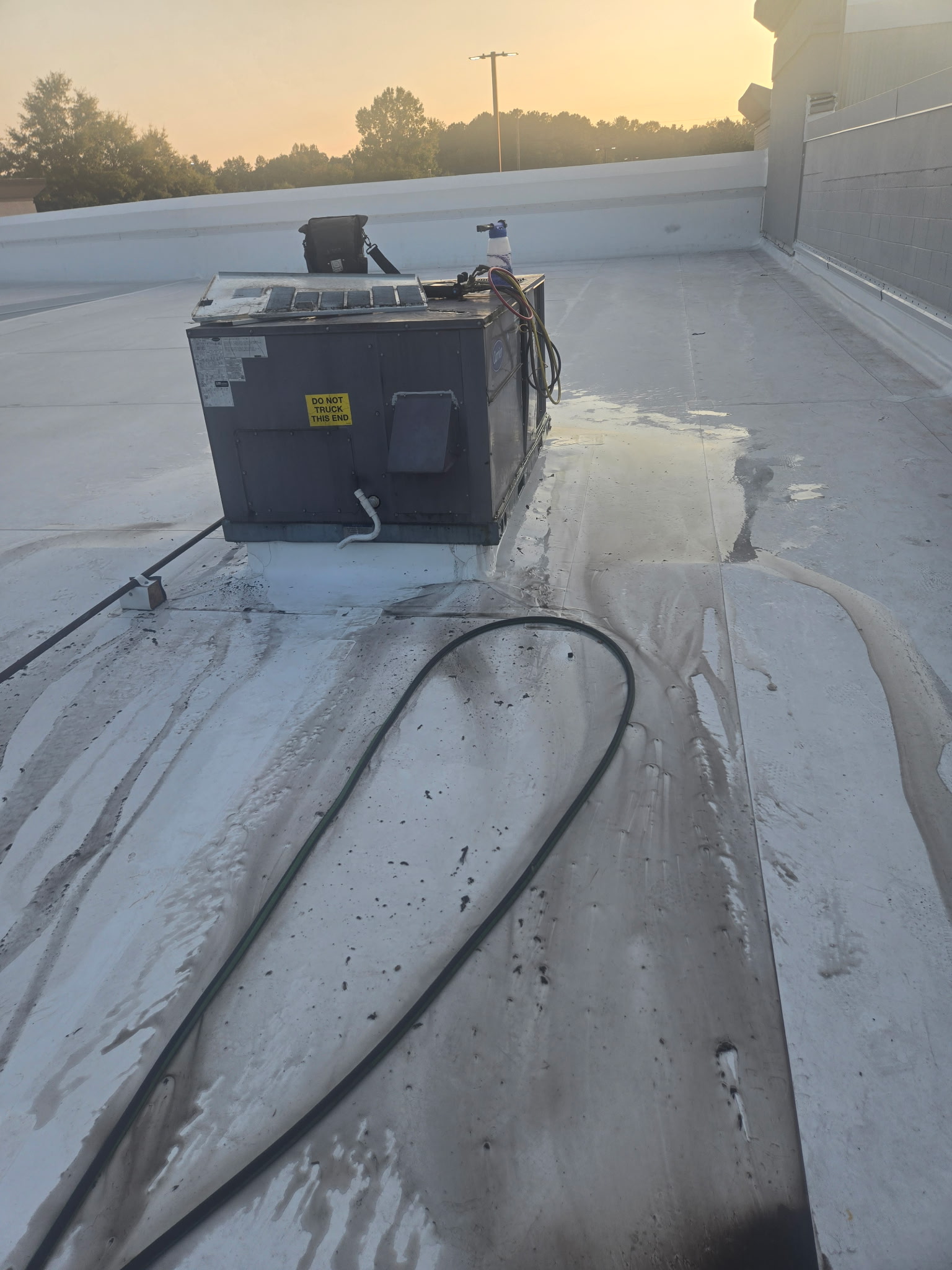 Commercial rooftop HVAC unit during a ComfortMax service call